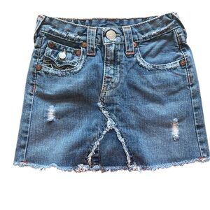 True Religion Lola Girls Distressed Mini Skirt Size 8